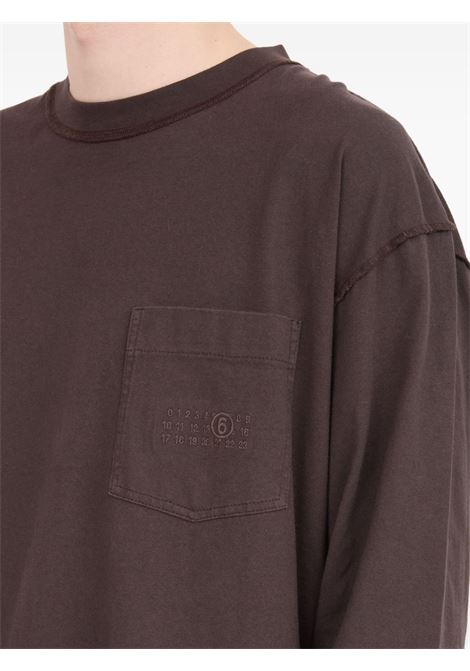 maglia pocket logo uomo marrone MM6 MAISON MARGIELA | SH0NH0016 M20050143